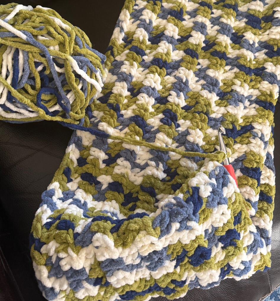 Blanket - Blue/Moss/White