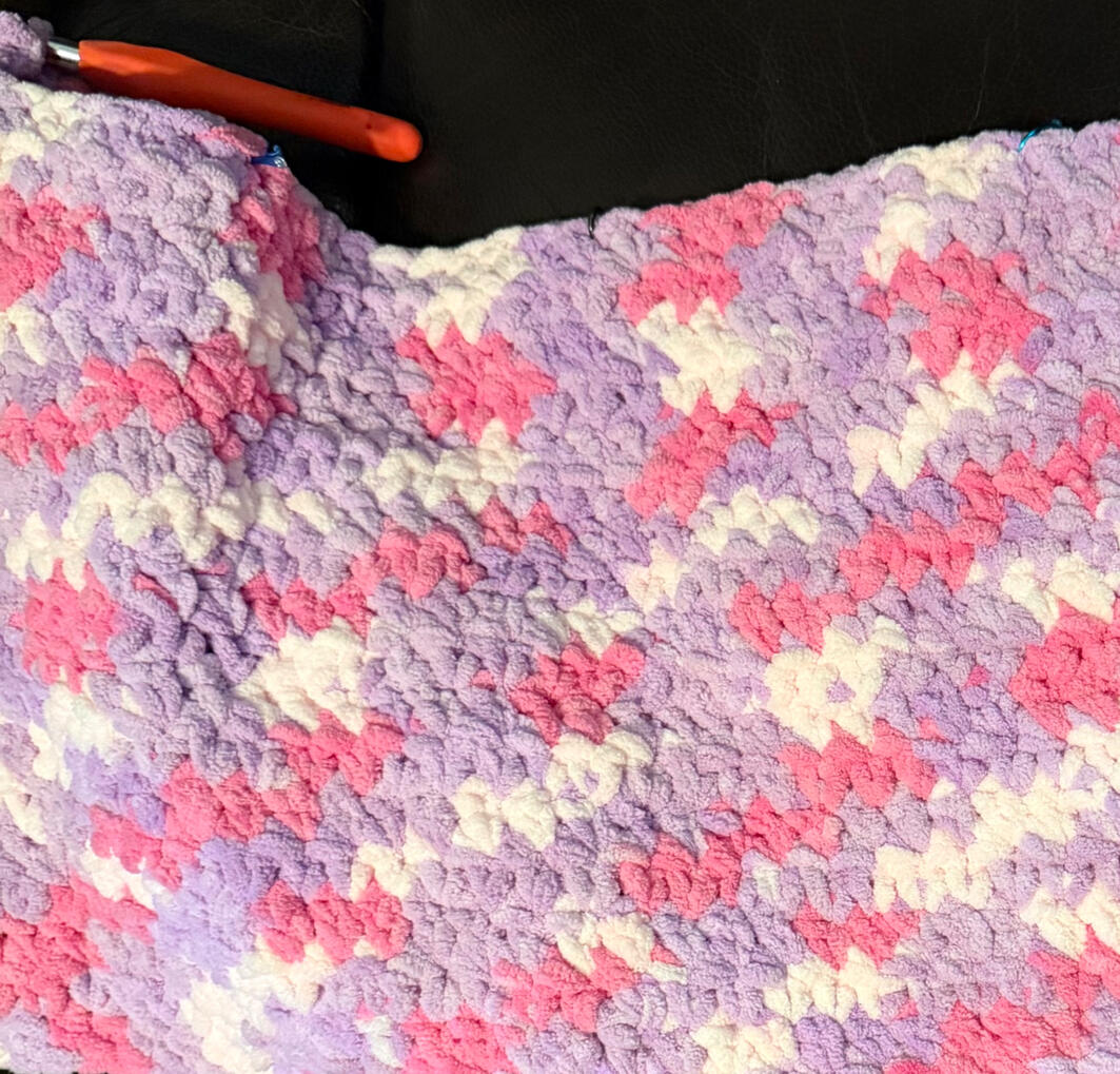 Crib Blanket - Pinks/Purples/Ivory