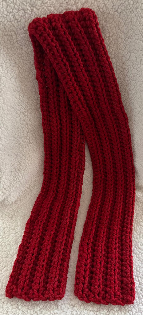 Red Acrylic Blend Scarf