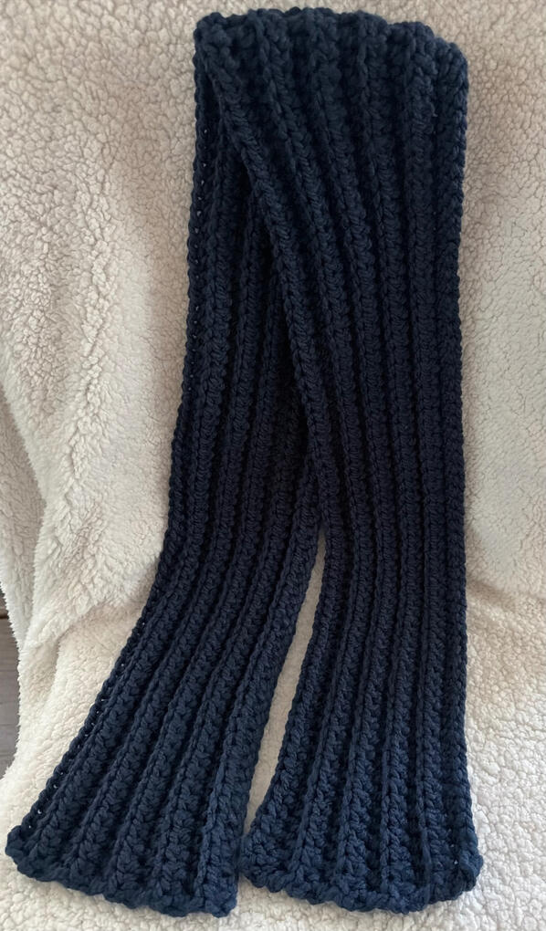 Navy Acrylic Blend Scarf